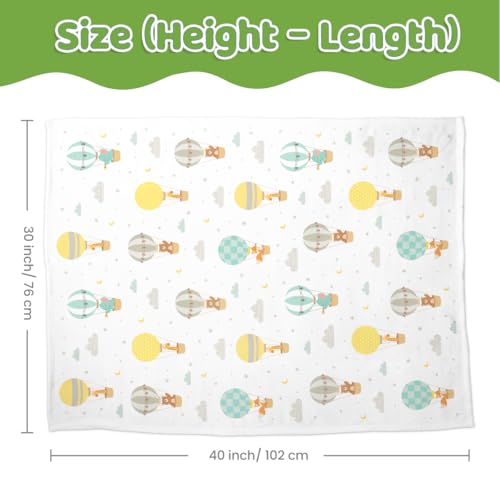 Image of SANDJEST Air Balloon Minky Blanket 30 x 40 Inches, Gift for Christmas Birthday