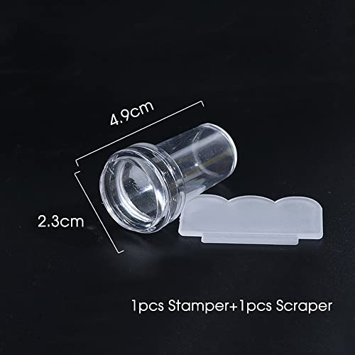 Jelly Stamper For Nails, Silicone Jelly Head With Scraper Nail Stamp, 2Pcs Transparent Nail Art Stamper Kits Nail Art Tools Easy French Tip Stamper Diy Nail Accessories Decor #TOP2