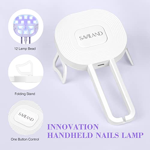 SAVILAND Gel Nail Kit - Starter Gel Nail Kit With Upgraded Nail Lamp Nail Extension Set 500 Pcs Long Coffin Nail Tips and 0.5oz Super Strong Nail Glue Gels Acrylic Nail Kit Easy Nail Art Home Salon