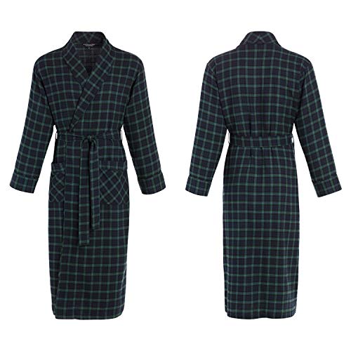 Alexander Del Rossa Men's Lightweight Flannel Robe, Soft Cotton4
