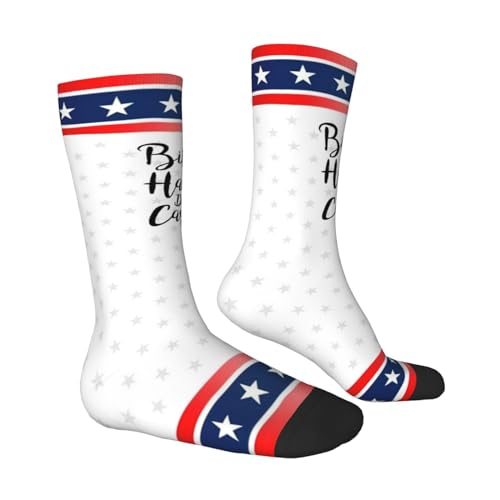 PAUPPY Biker Hair Don稚 Care Gifts For Men Gifts Knee Socks for Women Long Tube Striped Socks Athletic Socks for Girls Youth4