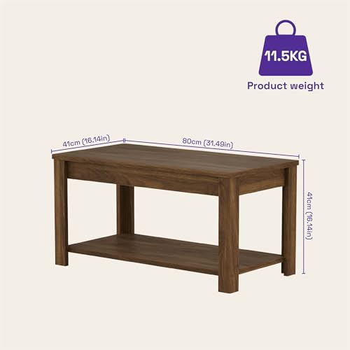Image of Wakefit Center Table | 1 Yr Warranty | Coffee Table for Living Room Wooden, Tea Table for Living Room Wooden, Sofa Table, Free Installation from Brand, Modern Multi-Functional & Wobble-Free(Armon)