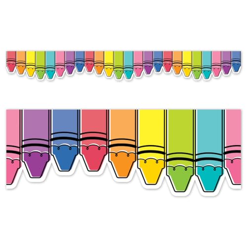 CTP Core Decor Doodle Crayons EZ Border, Bulletin Board Border Bulletin Board Border, Bulletin Board Border Top Classroom Decorating Accents (Creative Teaching Press 10933)