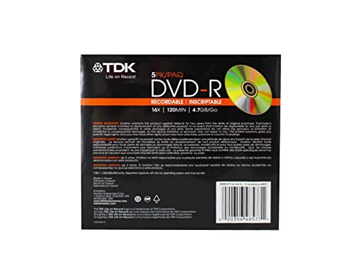 Dvd-R Disc, 4.7, 16X, With Slim Jewel Case, Silver (Tdk48577) Category: Cd And Dvd Media #TOP2