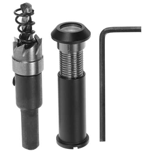 Operitacx 1 Set Mirilla para Puerta - 35-60mm Ojo de Seguridad con Cubierta de Privacidad - Visor de Alta Definición con Herramienta de Apertura de Agujero de 12mm para Interior (Negro) miniatura 1
