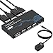 TCNEWCL KVM DisplayPort, 2 Porte 4K@60Hz 2 PC 1 Monitor, Condivisione Tastiera Mouse Stampante, USB 2.0 DP1.2 per Box Laptop PC Xbox HDTV immagine