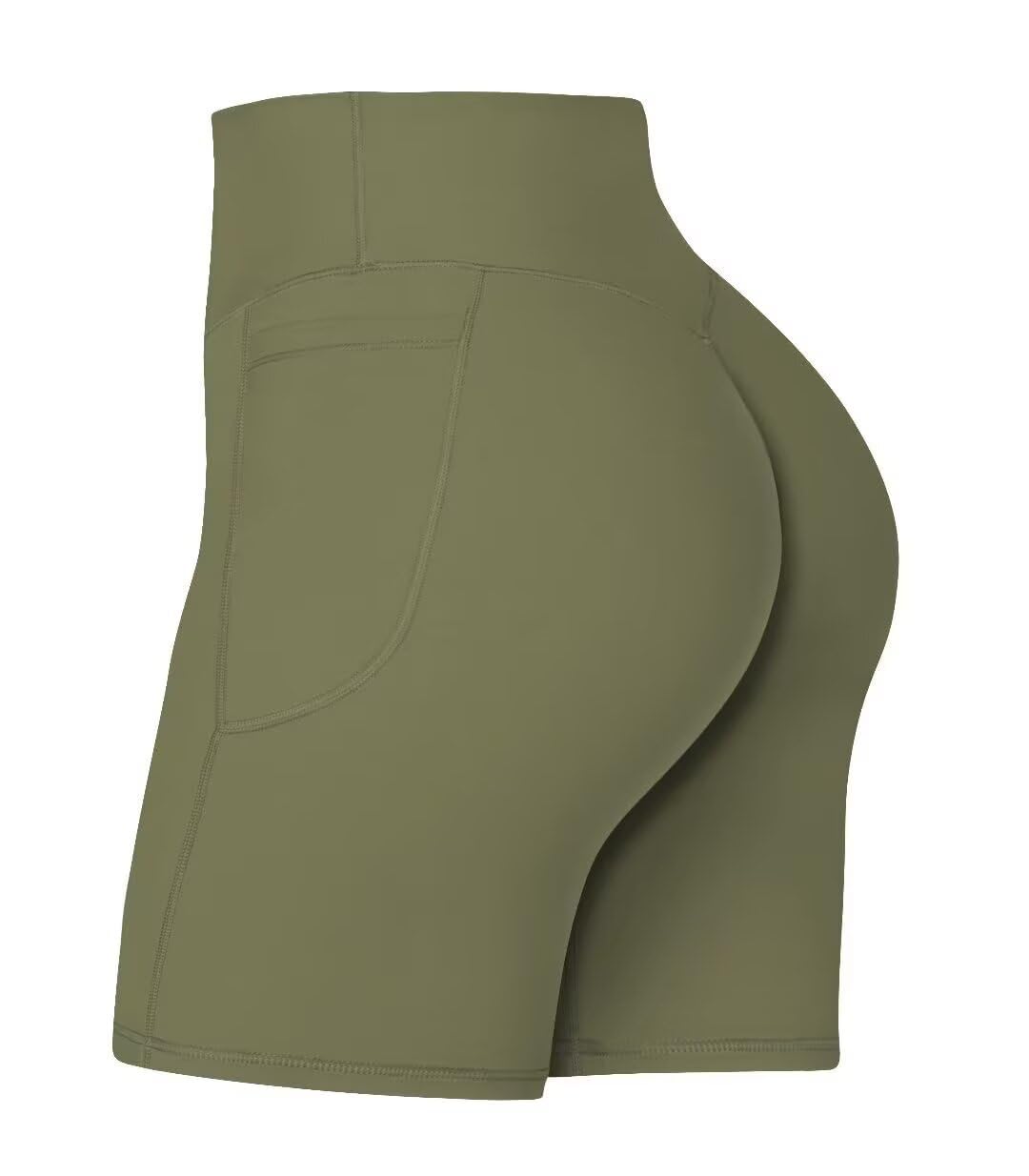 Sunzel No Front Seam Biker Shorts for Women with Pockets, Yoga Workout Gym Bike Shorts with Tummy Control