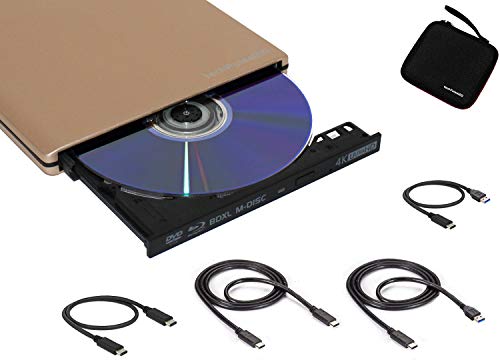 Externes USB 3.1 Blu-ray DVD CD USB-C UHD 4k 3D M-DISC BDXL HDR10 100GB Laufwerk Brenner Burner Superdrive BD Imperator Paket Tasche 90cm