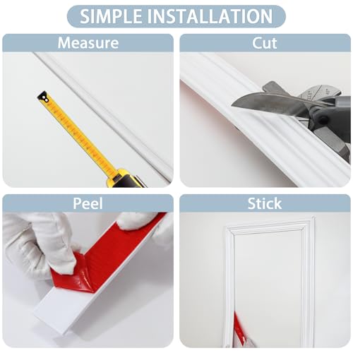 Wandleiste zum Abziehen und Aufkleben, flexible Leiste für Spiegelrahmen, Stuhlschiene, Wandschutz und Heimwerkerdekoration (3m x 23mm)