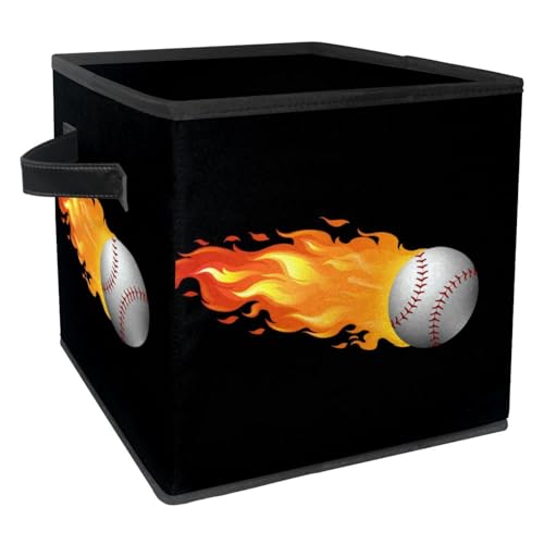 Boîte de rangement pliable contre le désordre cube en tissu baseball