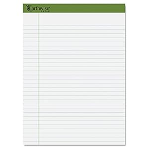 Earthwise by Ampad 40102 Recycled Writing Pad, 8 1/2 x 11 3/4, WE, 40 Sheets (Pack of 4)