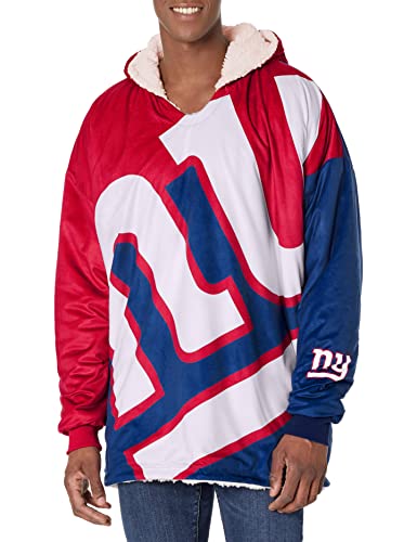 FOCO NFL Team Logo Reversible Oversized Sherpa Hoodie Sweatshirt Hoodeez, Colorblock, One Size
