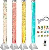 CALOVER 4FT Sensory Water Bubble Tube Floor Lamp with Bracket– Fake Aquarium Tank Night Light for Home, Office, Sensory Room and Christmas Holiday, Birthday Gift for Kids, Autism, Men & Women