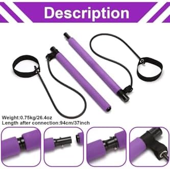 NASYA pilates studio egzersiz çubuğu squat pilates bari fitness squat aleti çok amaçlı Mor - Görsel 2