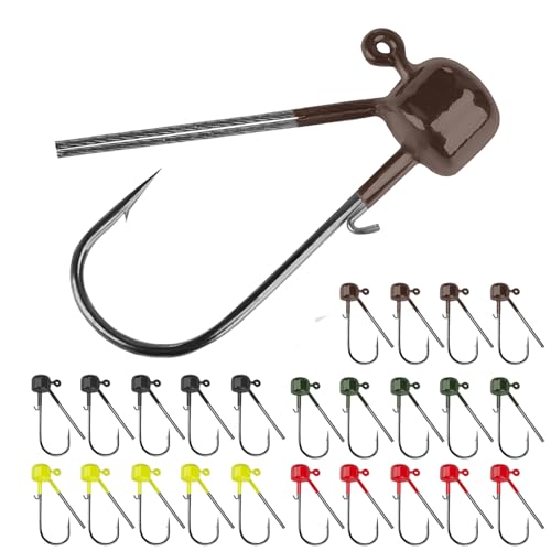 QualyQualy Ned Rig Jig Head Set ワームジグヘッド 釣りジグベース 3g 5g 6g 25個 1枚目