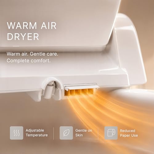 Image of SmartBidet SB-1000 Smart Bidet Electric Bidet Toilet Seat with Heated Seat, Warm Water, Air Dryer - Remote Control, Elongated
