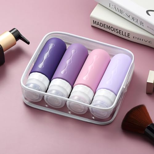 Image of Gemice Travel Bottles for Toiletries, Tsa Approved, Travel Size Containers, BPA Free Leak Proof Tubs Refillable Liquid Accessories for Cometic Shampoo and Lotion Soap