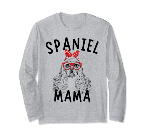 Spaniel Mama American Cocker Spaniel Perro Mamá Día de la Madre Manga Larga