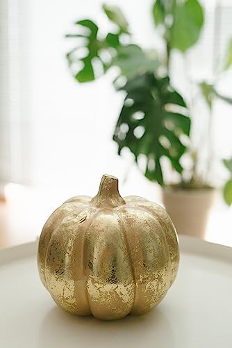 HEITMANN DECO Decorative Pumpkin, Styrofoam, Shiny Gold, ca. 18cm - Image 2