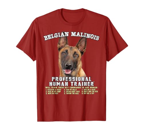 Belgian Malinois Dog Professional Human Trainer T-Shirt, Men, Cranberry Red, 3X-Large