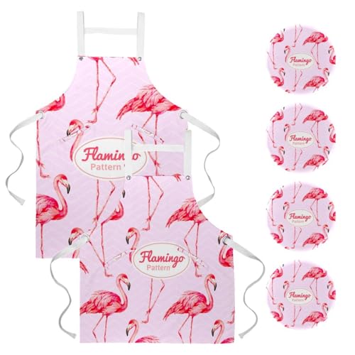 Tablier de cuisine pour restaurant et bar au motif chevron rose