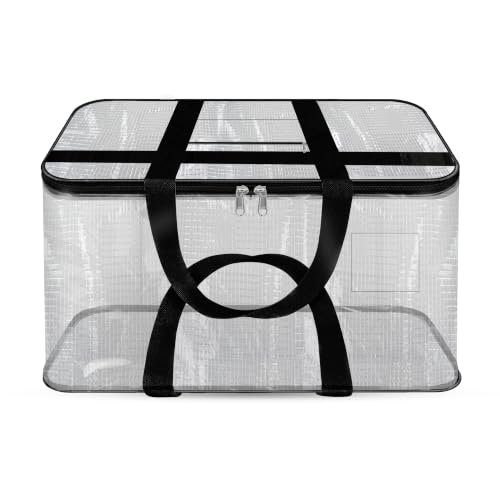 Image of Storite Nylon Big Underbed Storage Bag Moisture Proof Cloth Organiser with Zippered Closure and Handle(Transparent, 54x46x28cm) Rectangular