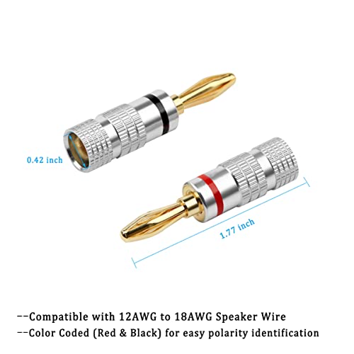 Conectores Banana Plugs dorados 6 pares 12 piezas miniatura 3