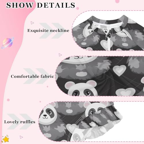 Cute Panda Girls Long Sleeve Swimsuit UPF 50+ Rashguard Swimwear One Piece Bathing Suit for 3-12 212168153