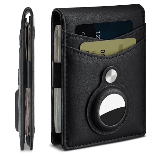 Image of Suncat Slim Airtag Wallet for Men Card Holder RFID Wallet with Money Clip | Minimalist Bifold Design, Large Capacity, RFID-Blocking, 11 Card Holders & 2 ID Window, Gifts for Men