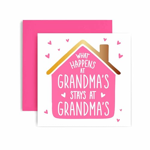 Huxters Birthday Day Card For Grandma Mother'S Day Card - What Happens At Grandma'S House - 14.8Cm (Grandma)