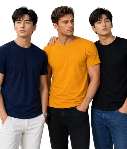 Image of London Hills T Shirt For Man | Tshirt Shirts Men | Men Round Neck Tshirts | Gym T Shirts For mens Workout | T-shirts For Man Cotton Stylish Round Neck T Shirt Half Sleeve Regular Fit Solid Multicolour