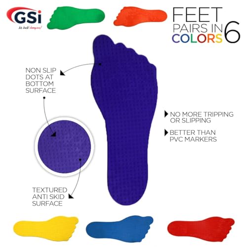 Image of GSi Spot Markers - Non-Slip Non-Toxic Poly Spots - Floor Markers for PE, Sports & Classroom Activities
