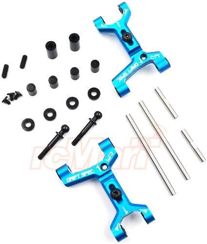 Yeah Racing Brazo de suspensión inferior trasero ajustable de ancho de pista de aluminio para Tamiya TT02D TATT-S03 Azul #TATT-010BU