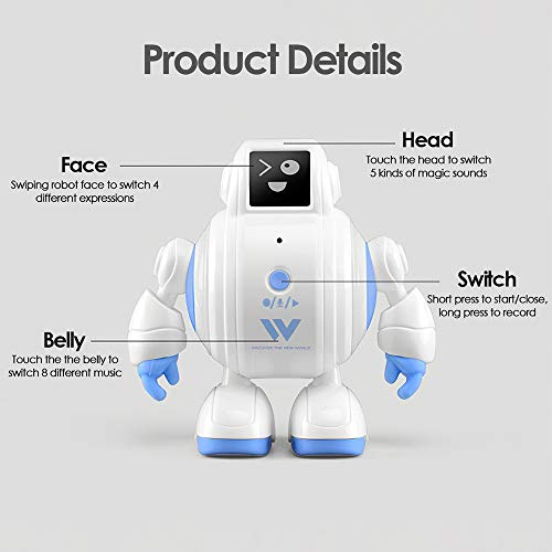 Goolsky R07 Robôs para Crianças Brinquedos Robô Interativo Sensível Ao Toque Cantar Robô com Emoção