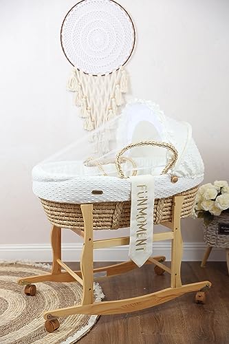 Fun Moment Moses Basket Sugar Baby Bed with Wooden Stand wit...