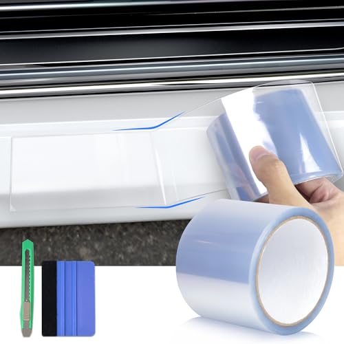 Arespark Car Door Edge Guard Protection Clear Vinyl Wrap Universal Door Sill Guard Anti-Collision Ratch-Resistant Protection Film, Transparent Paint Protection Vinyl Roll with Free Tools(3in x 30ft)