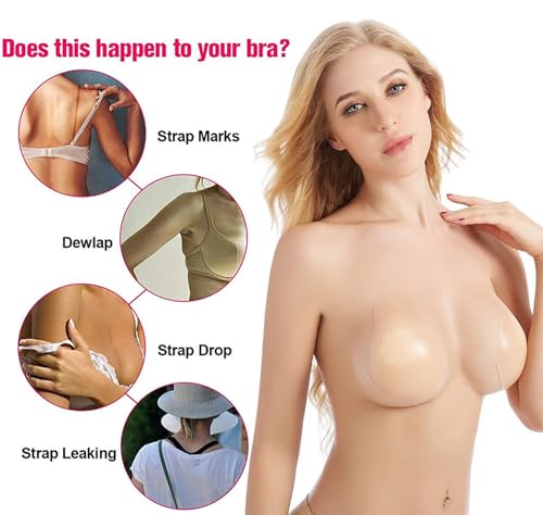 Meffee Sticky Bra Silicone Adhesive Bra For Women Invisible Bras For Backless Strapless Dress Nippless Covers Push Up Bra thumb #1