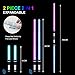 OSDUE Light Up Saber with Sound, 2 Pack 7 Colors Retractable Lightsaber for Kids, Boys Lightsaber Sword Toy Party Favor for Adult Kids Cosplay, Dress Up Party, Metroid and Warrior