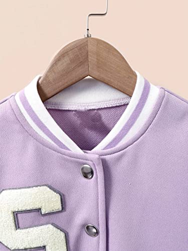 SOLY HUX Girl's Letter Print Varsity Jacket Long Sleeve Color Block Baseball Bomber Jacket Coat4