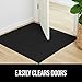 Gorilla Grip Stain and Fade Resistant Dirt Grabber Mesh Door Mat, Low-Profile, Heavy Duty Quick Dry Striped Doormat, Mats for Indoor or Outdoor Entry, Shoe Scraper, Garage Entrance Mat, 47x35, Black