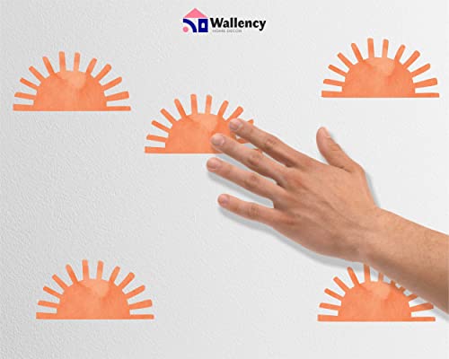 Sunshine Pattern Wall Decals By Wallency - Orange Sun And Rays Wall Stickers - Peel & Stick, Removable Stickers For Nursery - Set Of 50 Stickers #TOP4