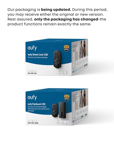 Image of eufy Security Smart Lock C30, Keyless Entry Door Lock, Built-in WiFi Keypad Deadbolt for Front Door, No Bridge Required, Easy Installation, Reliable Power, Traditional, Black
