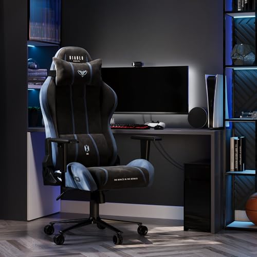 Sedia Gaming Tessuto X-One 2.0 | Braccioli Regolabili, Poltrona Gaming con Poggiatesta e Supporto Lombare, Sedia da Gaming Ergonomica 150 kg | Gaming Chair | Normal (L) | Blu-Nero - Sedia gaming - Immagine 1