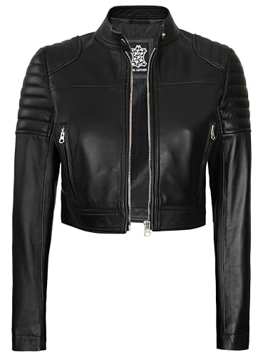 fjackets Women Leather Jacket - Real Lambskin Leather Jackets For Womens - Stylish Cropped Leather Jacket Women2