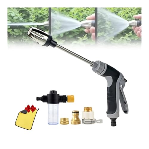 MaxtiL Hidrolimpiadora De Alta Presion Hidrolavadora a presión con Manguera de jardín, Tres Modos de pulverización, rotación de 360°, Pistola de Alta presión Turbo for Limpieza de vehículos.(B)