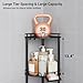 ELYKEN Corner Shower Caddy Standing, 4 Tier Rustproof Metal Shower Organizer with Soap Holder, Floor Shower Corner Shelf Rack Storage Stands with Adjustable Feet & 2 Hooks for Bathroom, Black