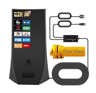 2025 Upgraded TV Antenna for Smart TV, 1800+ Miles Range Strongest for Local Channels with Amplifier Signal Booster, Waterproof Design, 33FT Coax Cable-Support 4K 1080p TV Antenna