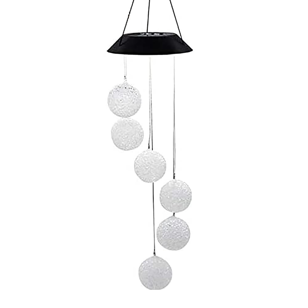 Vjsujehgy Solar Wind Chime Light LED Colorful Gradient Outdoor Garden Decoration Atmosphere Chandelier