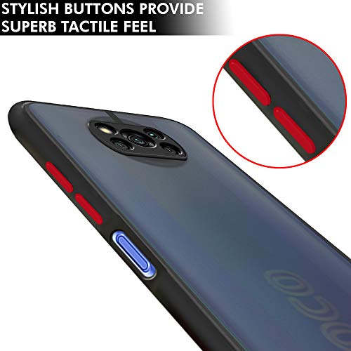 Image of TheGiftKart Back Cover Case for Poco X3 Pro /Poco X3 (Hybrid TPU & PC | Smoked Back | Black Bumper)