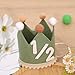 BASCT Sage Green 1/2 Birthday Hat for Boys – Wild or Jungle Theme Half Birthday Crown, Halfway to One Bday Party Decoration, Baby Boy 6 Months Bday Outfit Accessory